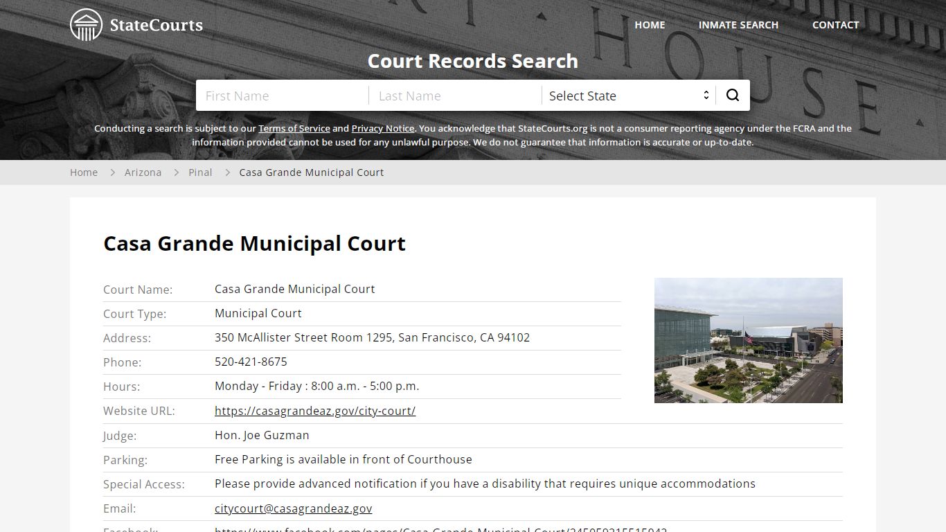 Casa Grande Municipal Court, Pinal County, AZ - StateCourts